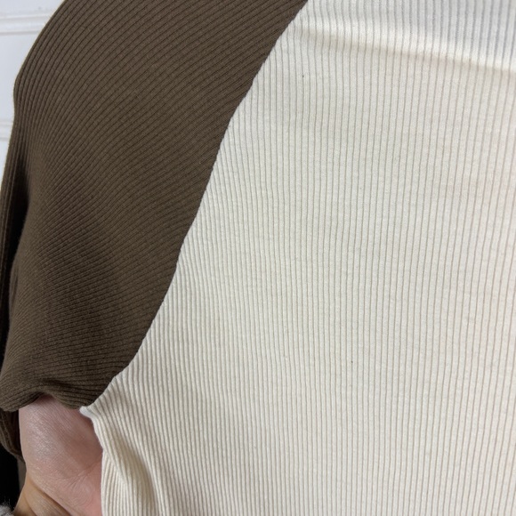 Brandy Melville Brown and Cream Long Sleeve Top - Picture 5 of 7
